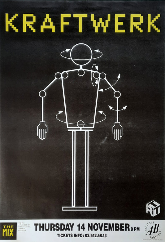 KRAFTWERK 1991 Concert Poster Nov 14th Brussels Belgium 1st print