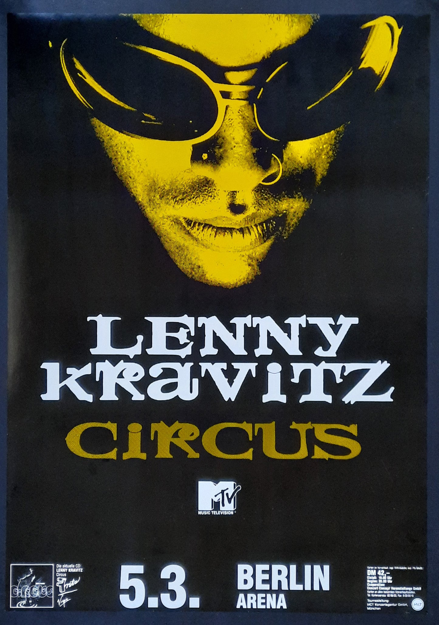 LENNY KRAVITZ 1995 Concert Poster Mar 5th Berlin Germany 1st print