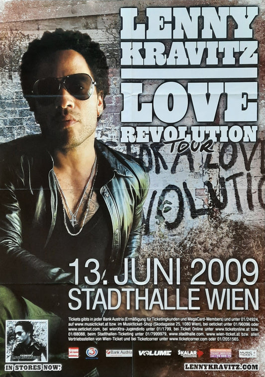 LENNY KRAVITZ 2009 Concert Poster Jun 13th Vienna Austria 1st print