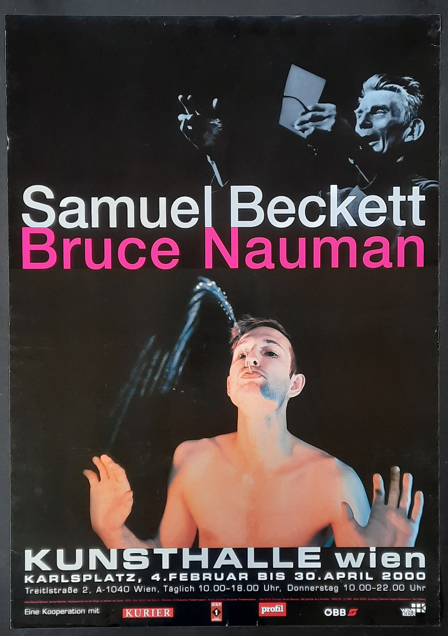 Kunsthalle Wien 2000 SAMUEL BECKETT - BRUCE NAUMANN Exhibition Poster Vienna Austria