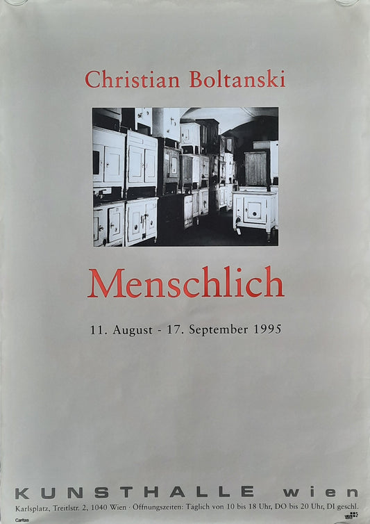 Kunsthalle Vienna 1995 CHRISTIAN BOLTANSKI - MENSCHLICH Exhibition Poster
