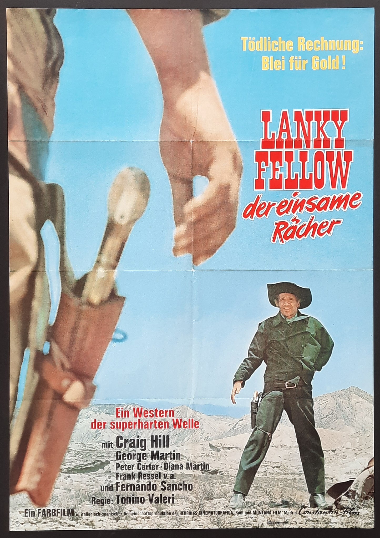 LANKY FELLOW Original Movie Poster 1966 German 1-Sheet Poster