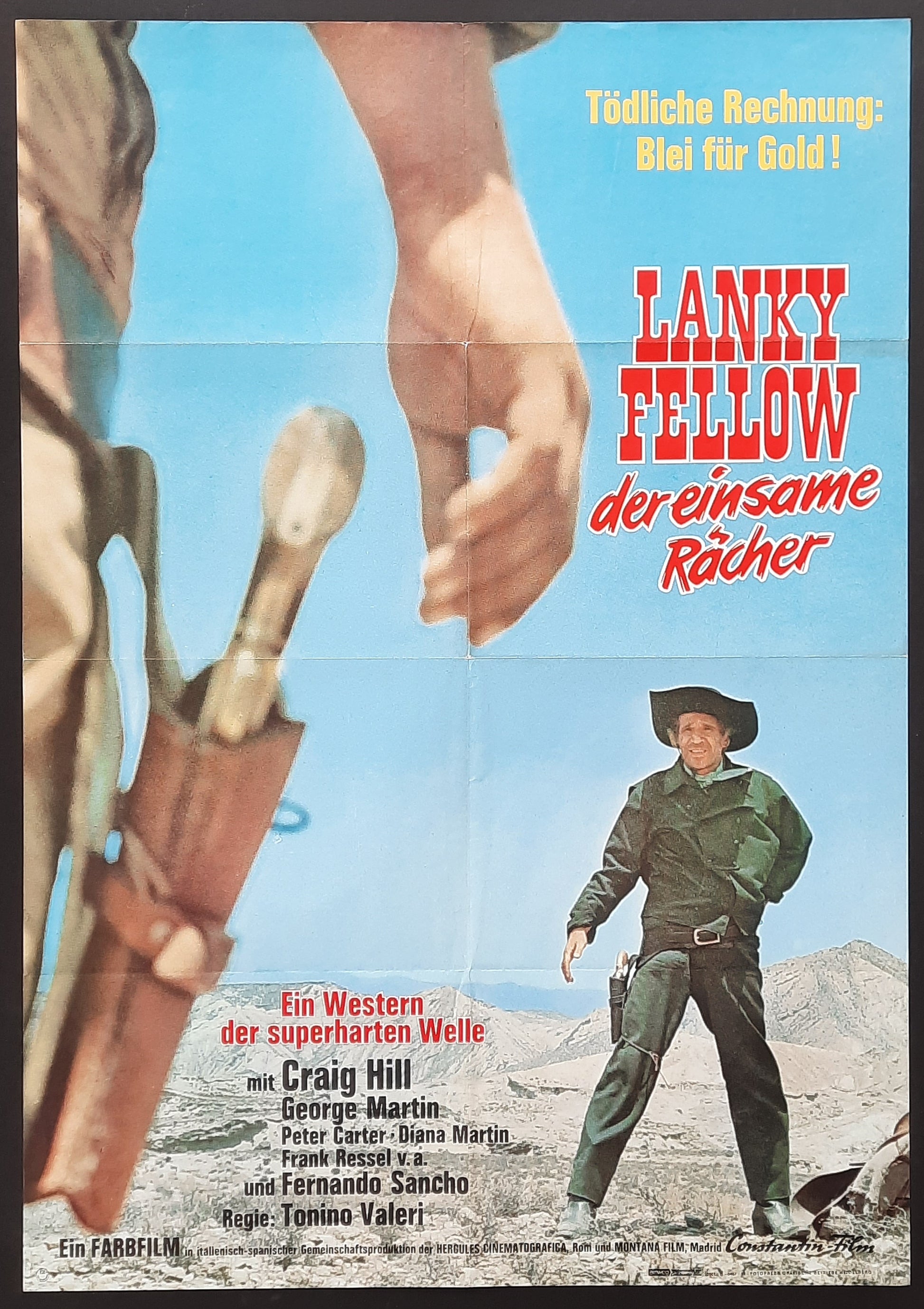 LANKY FELLOW Original Movie Poster 1966 German 1-Sheet Poster
