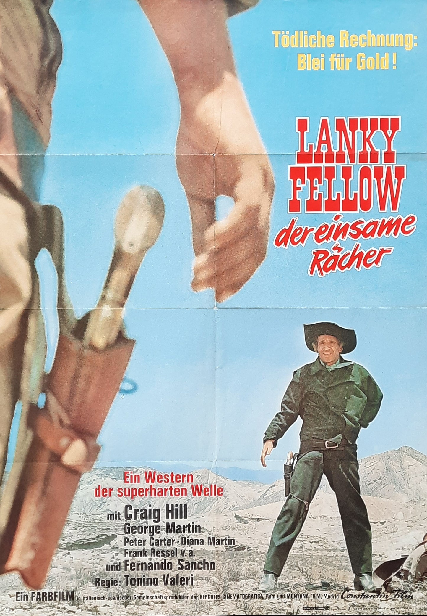 LANKY FELLOW Original Movie Poster 1966 German 1-Sheet Poster