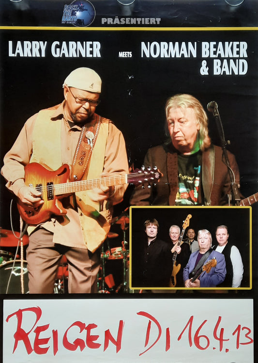LARRY GARNER & NORMAN BEAKER 2013 Concert Poster Apr 16th Vienna Austria