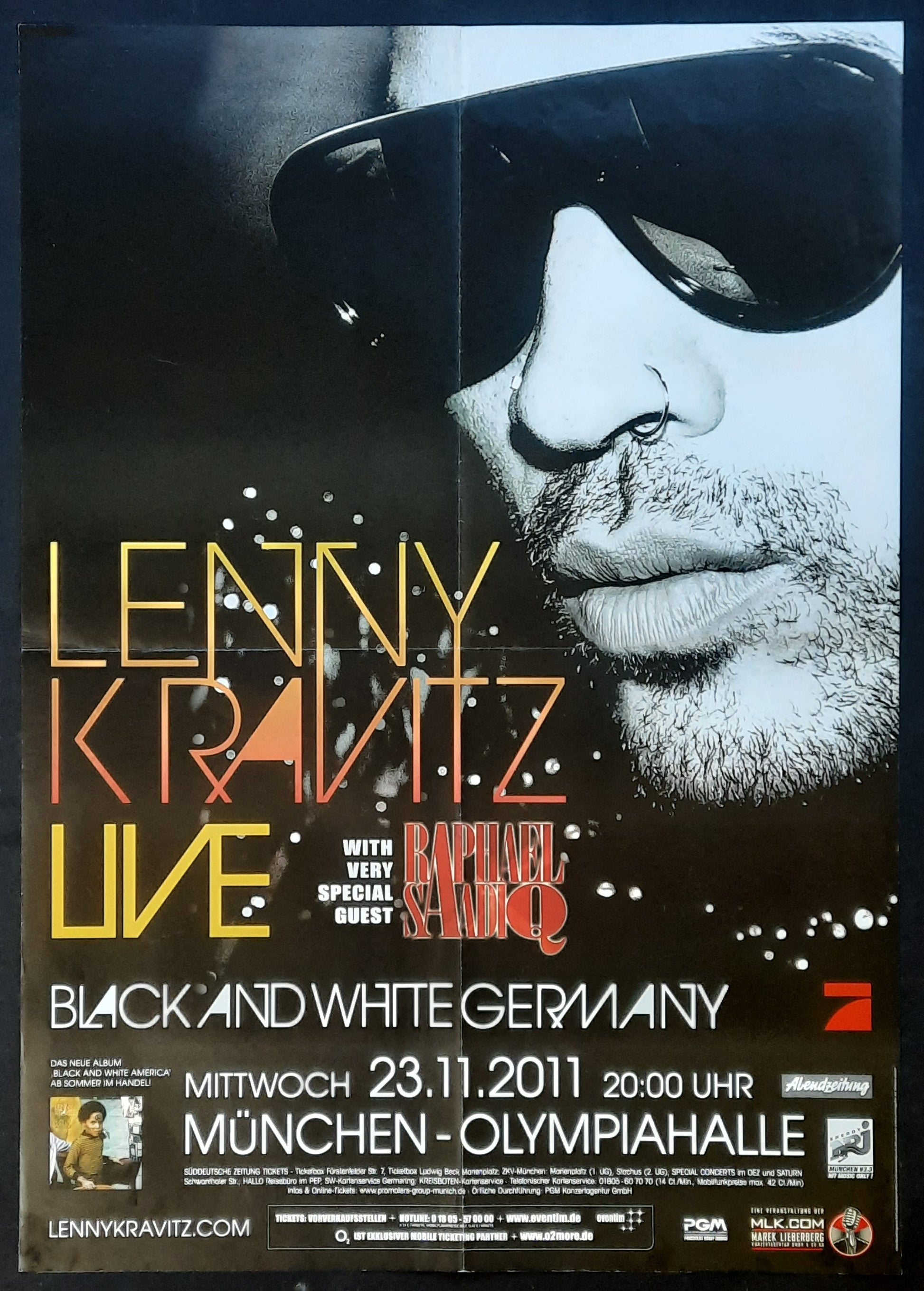 LENNY KRAVITZ Original Concert Poster November 23, 2011 Munich Germany