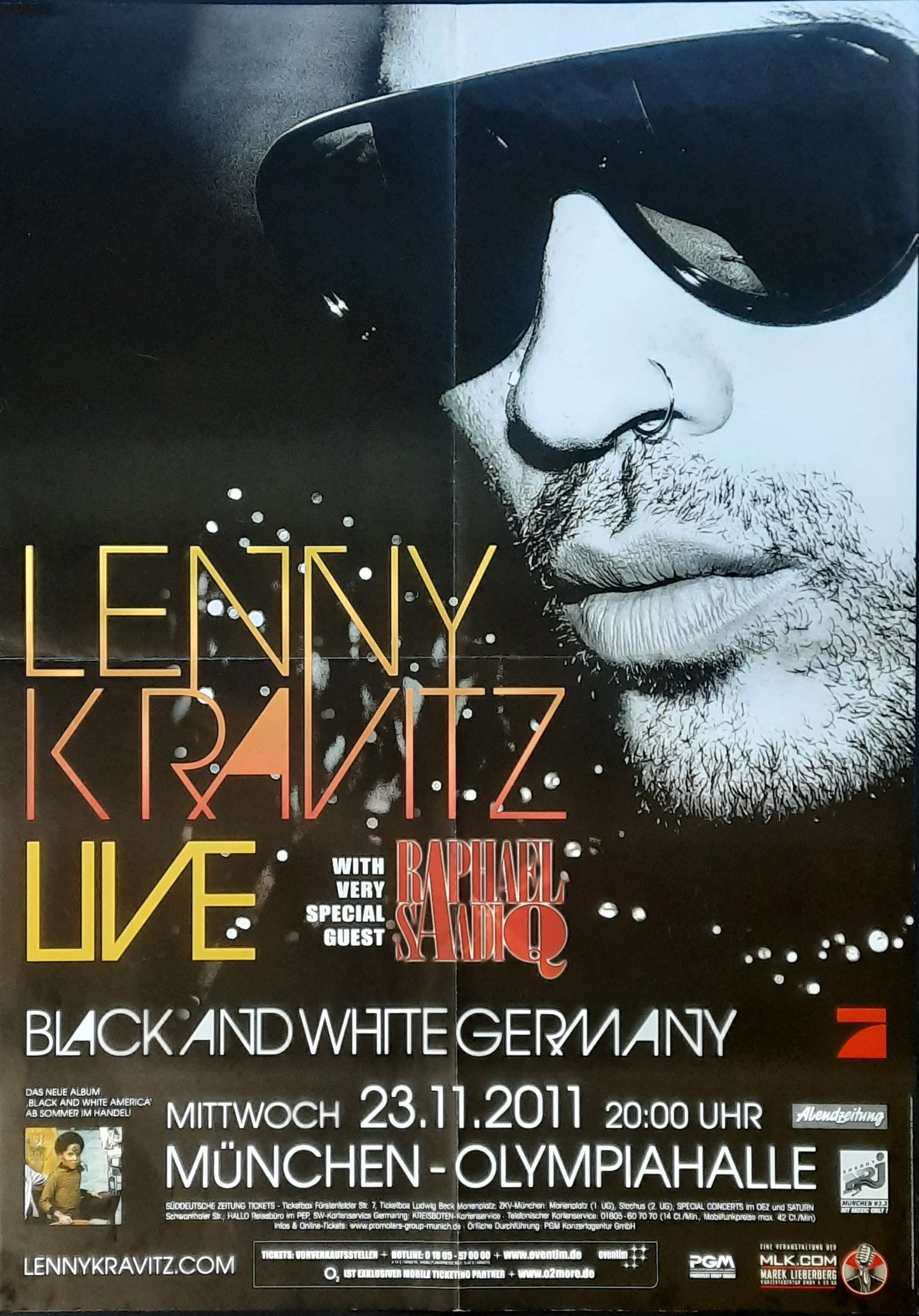 LENNY KRAVITZ Original Concert Poster November 23, 2011 Munich Germany 1