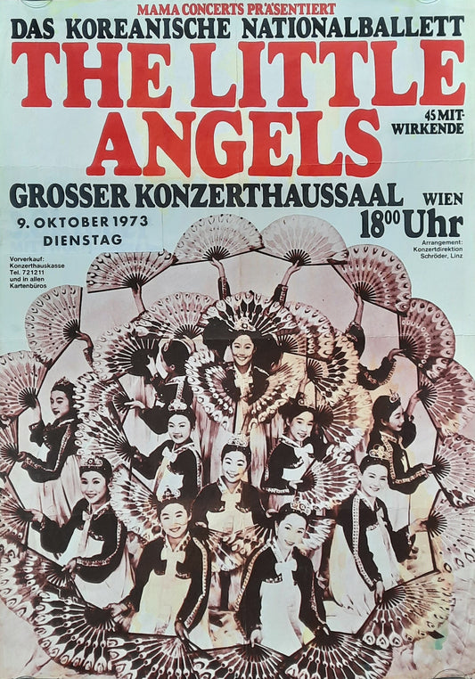 LITTLE ANGELS Original Adverising Poster 1973 Vienna Austria National Balett Of Corea 1