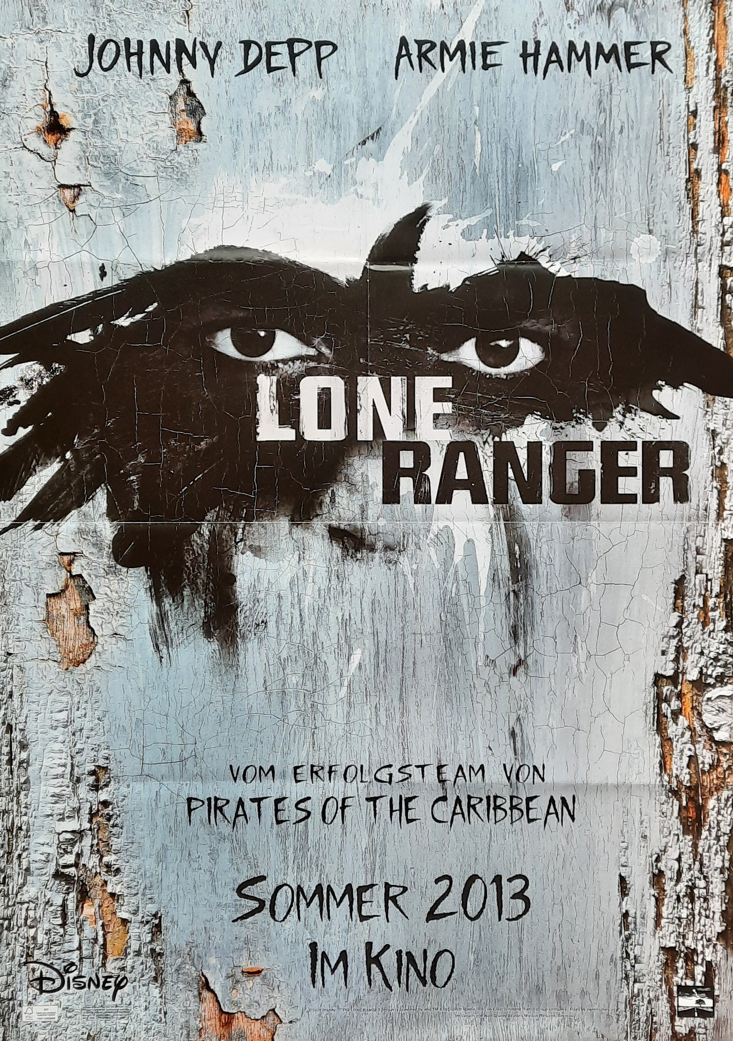 LONE RANGER Original Movie Poster Teaser 2013 Johnny Depp German 1-Sheet Poster