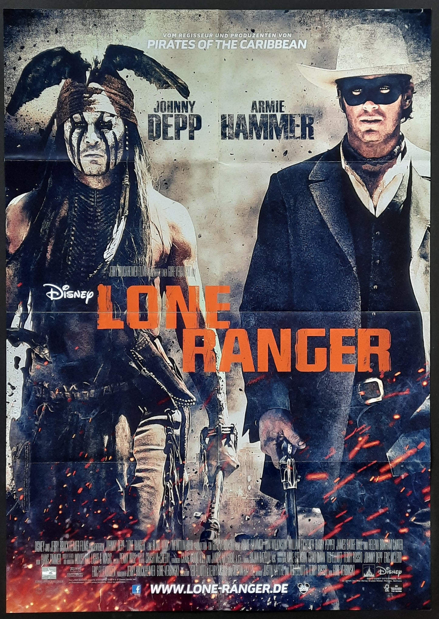 LONE RANGER Original Movie Poster 2013 Johnny Depp German 1-Sheet Poster