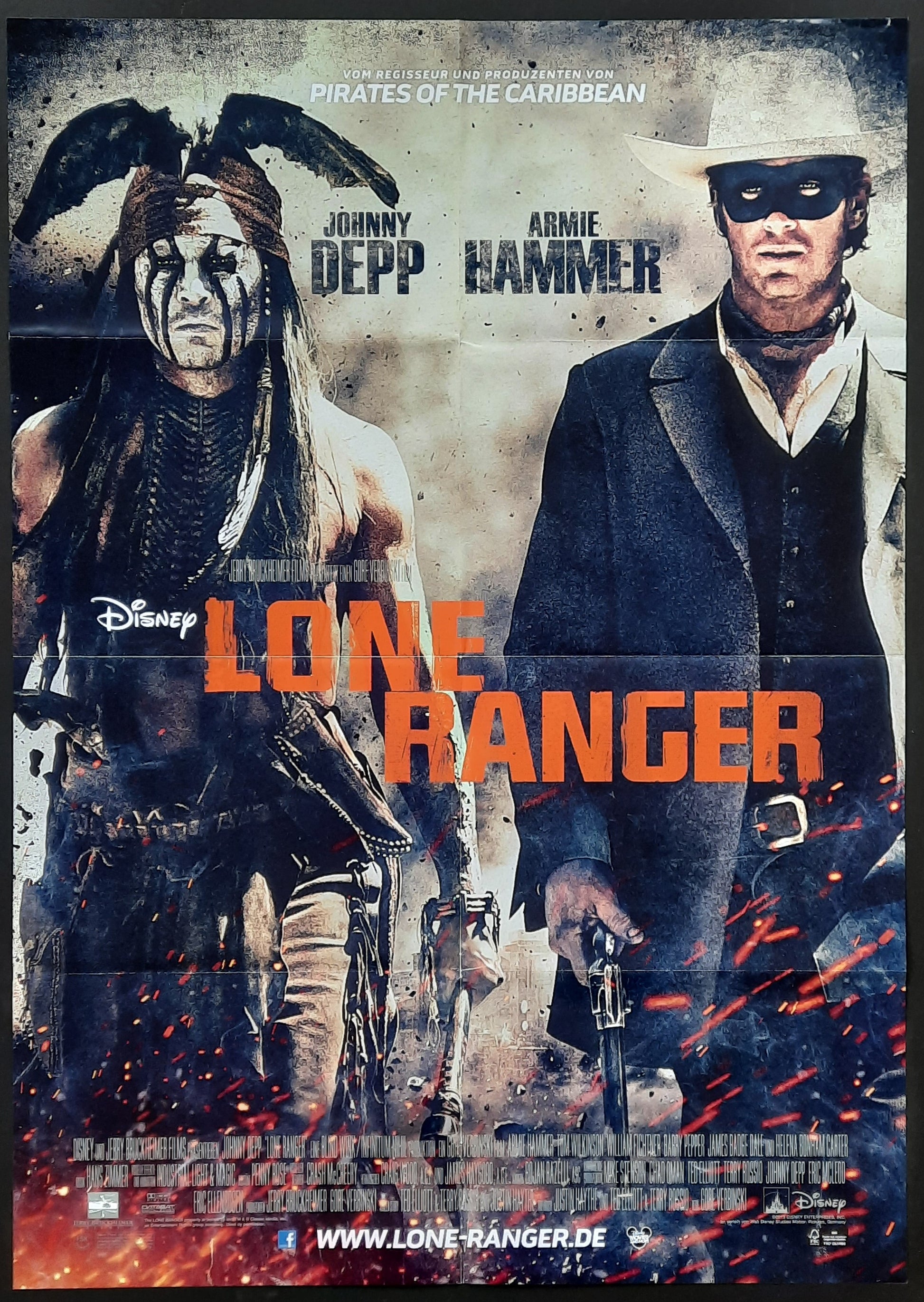 LONE RANGER Original Movie Poster 2013 Johnny Depp German 1-Sheet Poster
