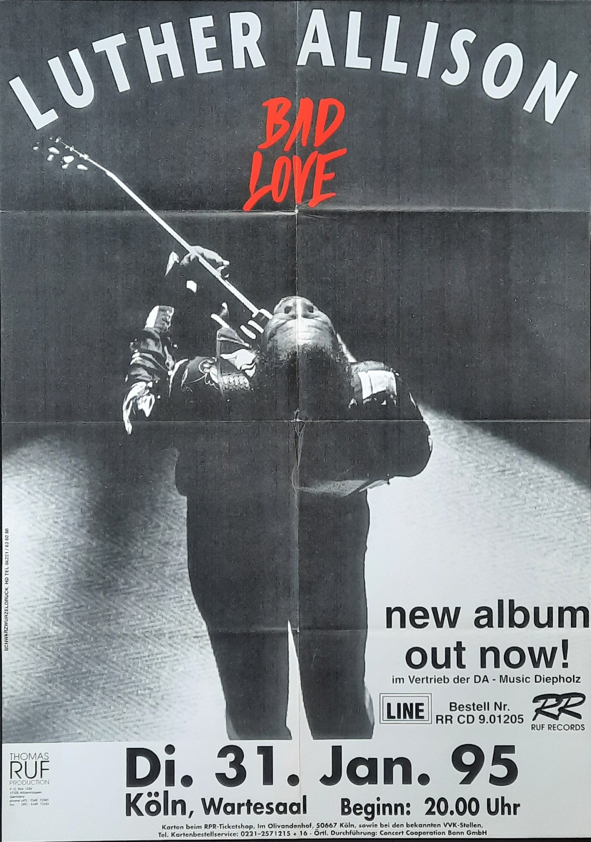 LUTHER ALLISON Original Concert Poster January 31, 1995 Cologne Germany 1