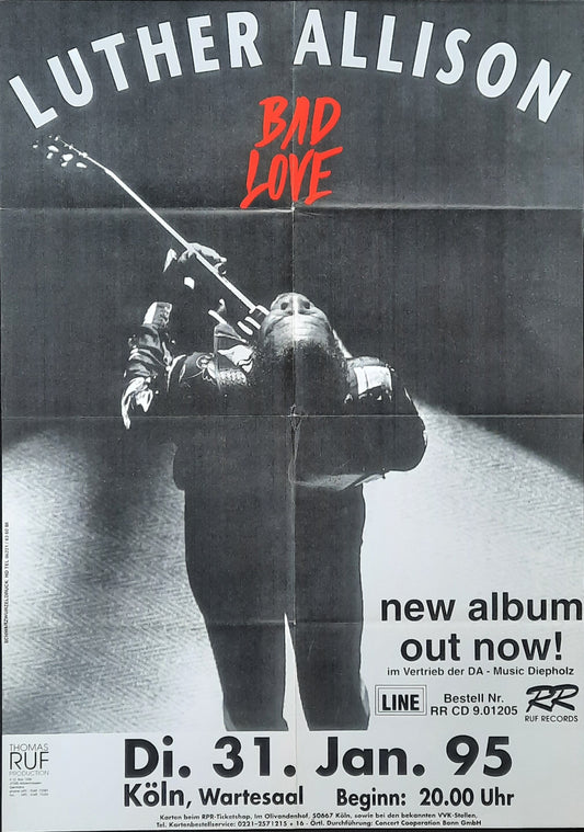 LUTHER ALLISON Original Concert Poster January 31, 1995 Cologne Germany 1