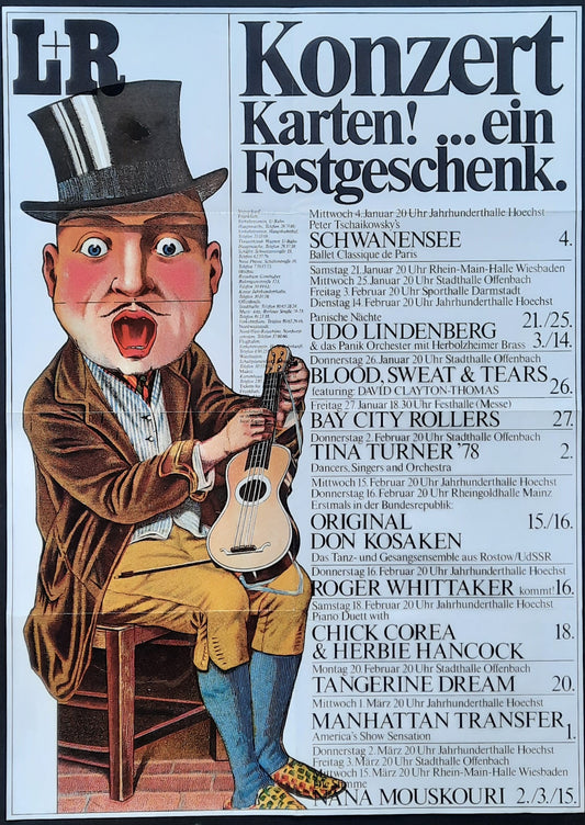 L&R CONCERTS 1978 Original Concert Poster by Kieser, TURNER MANHATTAN TRANSFER 1