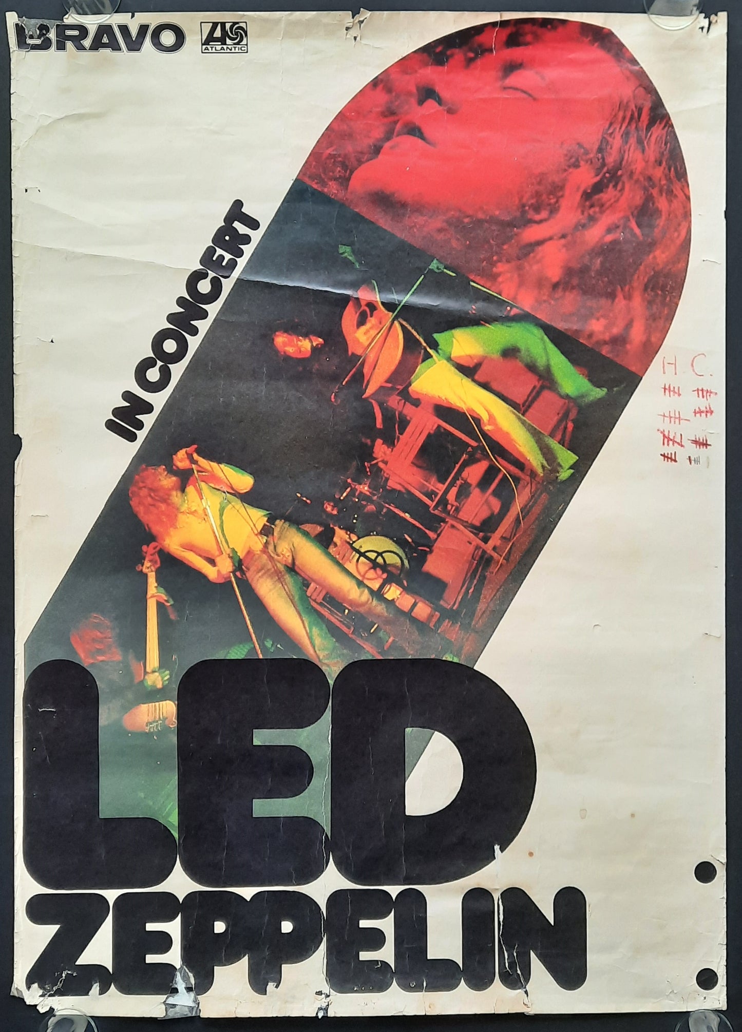 LED ZEPPELIN 1973 German Concert Poster (blank)