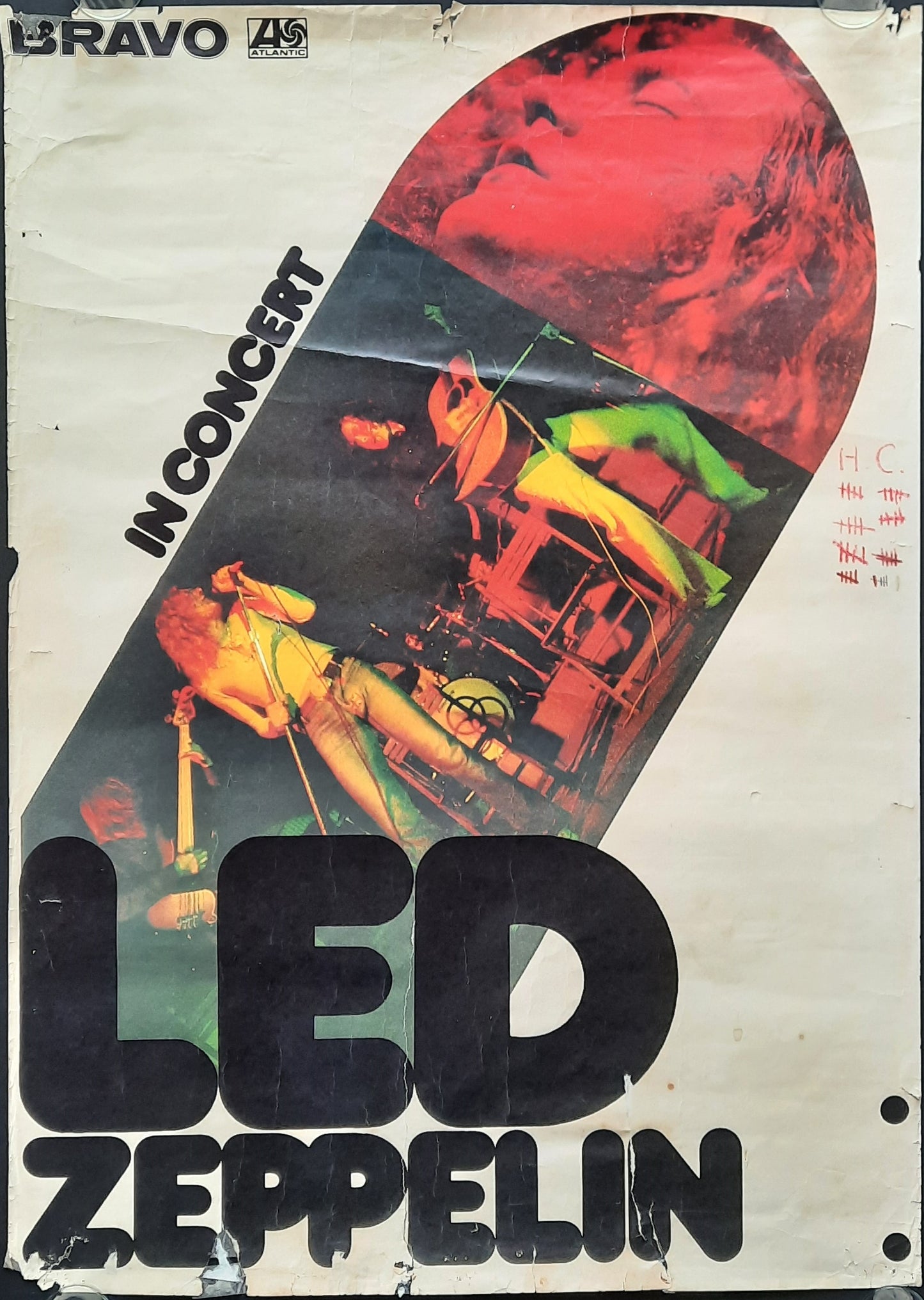 LED ZEPPELIN 1973 German Concert Poster (blank)