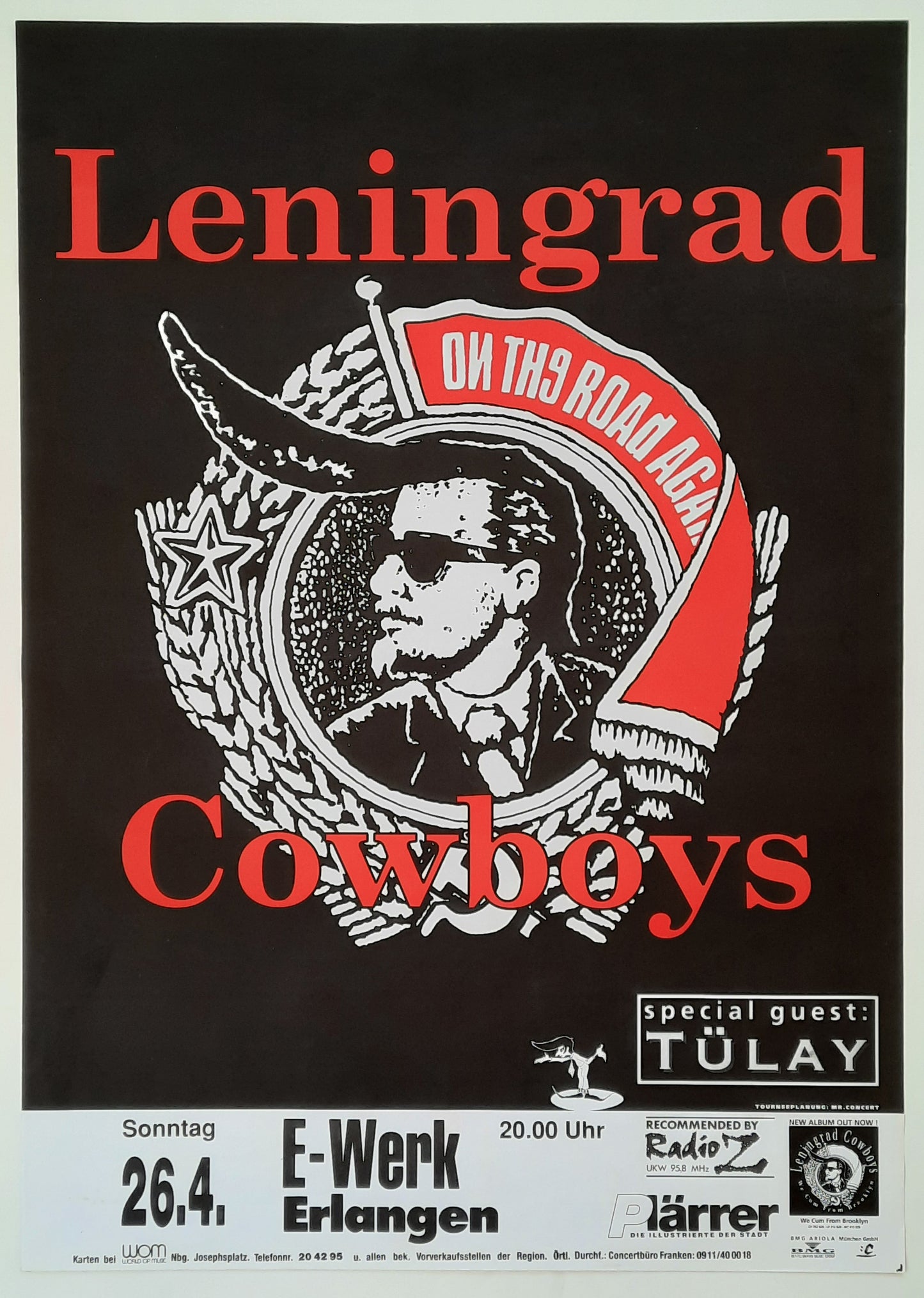 LENINGRAD COWBOYS 1995 Concert Poster Apr 26th Erlangen Germany 1st print