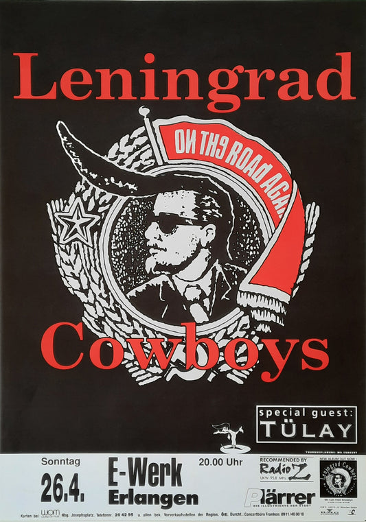 LENINGRAD COWBOYS 1995 Concert Poster Apr 26th Erlangen Germany 1st print