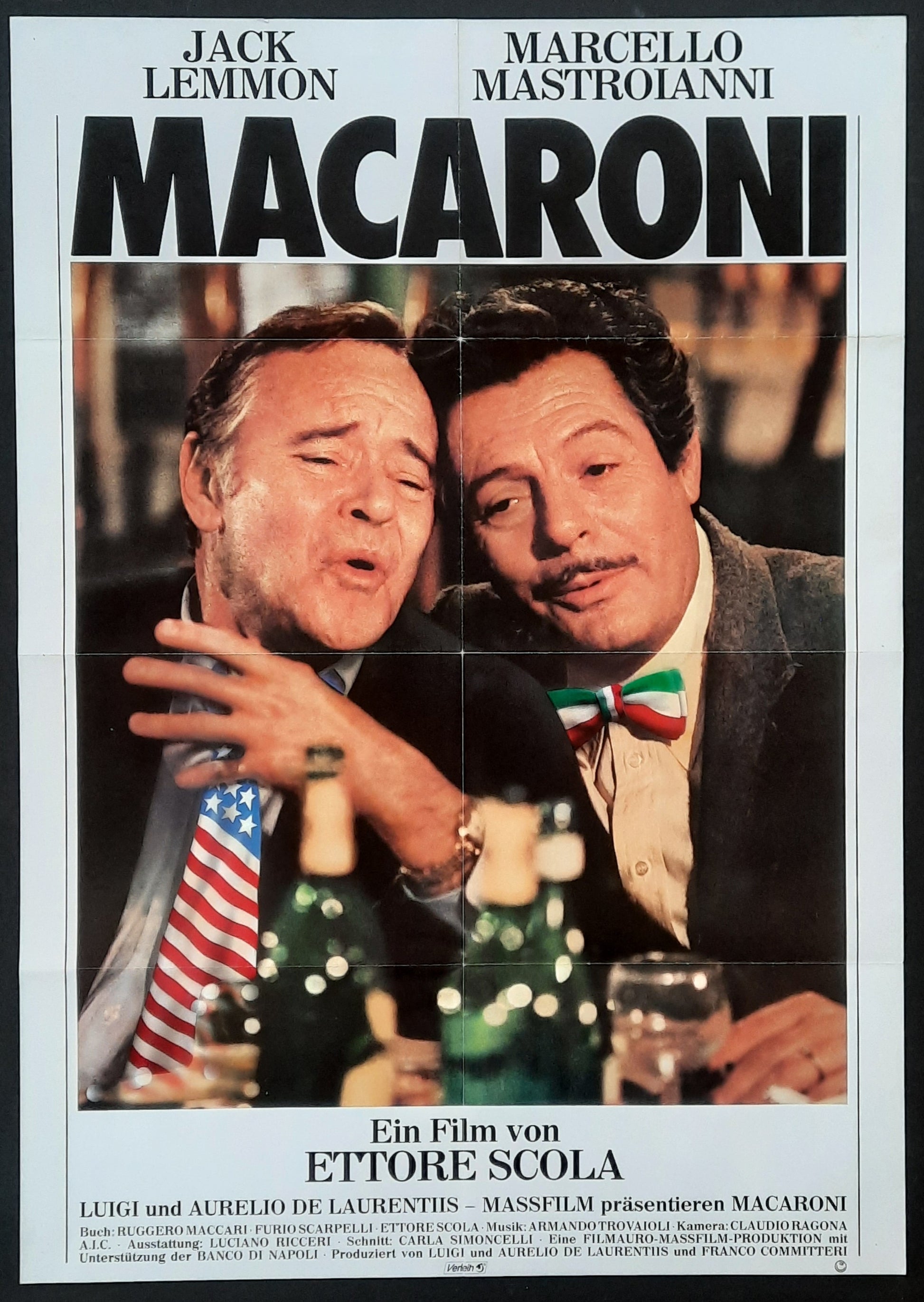 MACARONI Original Movie Poster 1985 Jack Lemmon Marcello Mastroianni German 1-Sheet