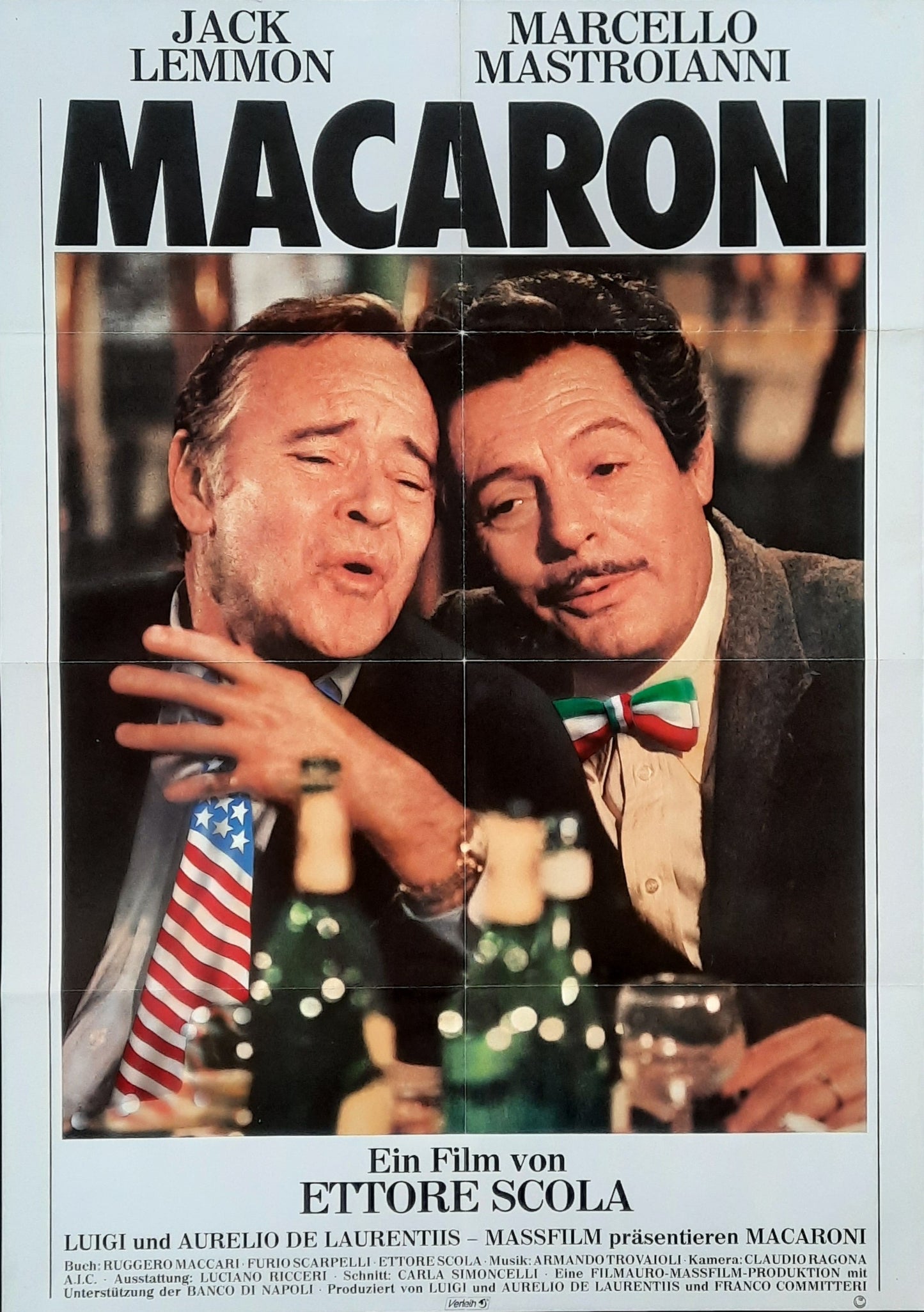 MACARONI Original Movie Poster 1985 Jack Lemmon Marcello Mastroianni German 1-Sheet