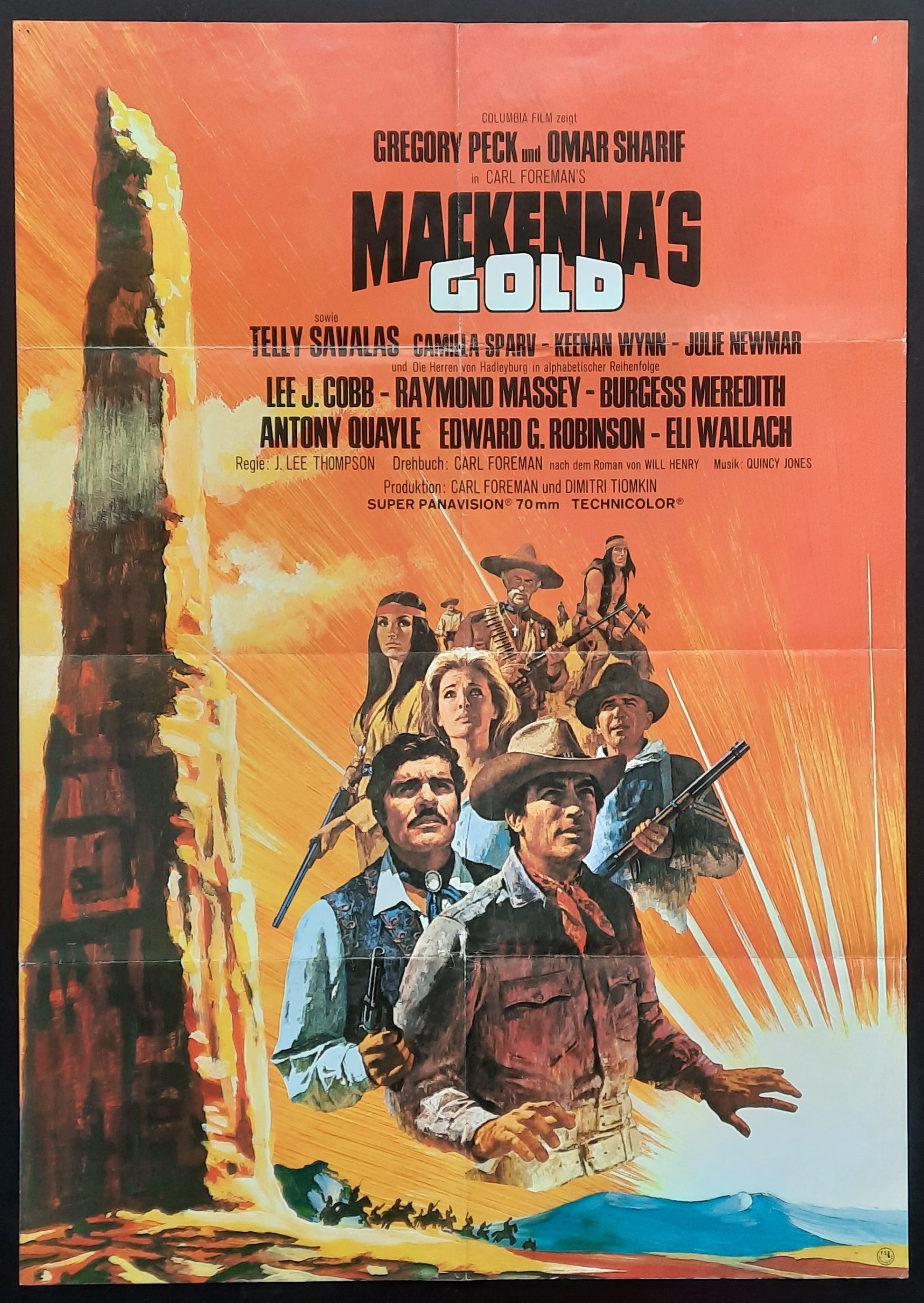 MACKENNA'S GOLD Original Movie Poster 1969 Gregory PeckOmar Sharif German 1-Sheet Poster
