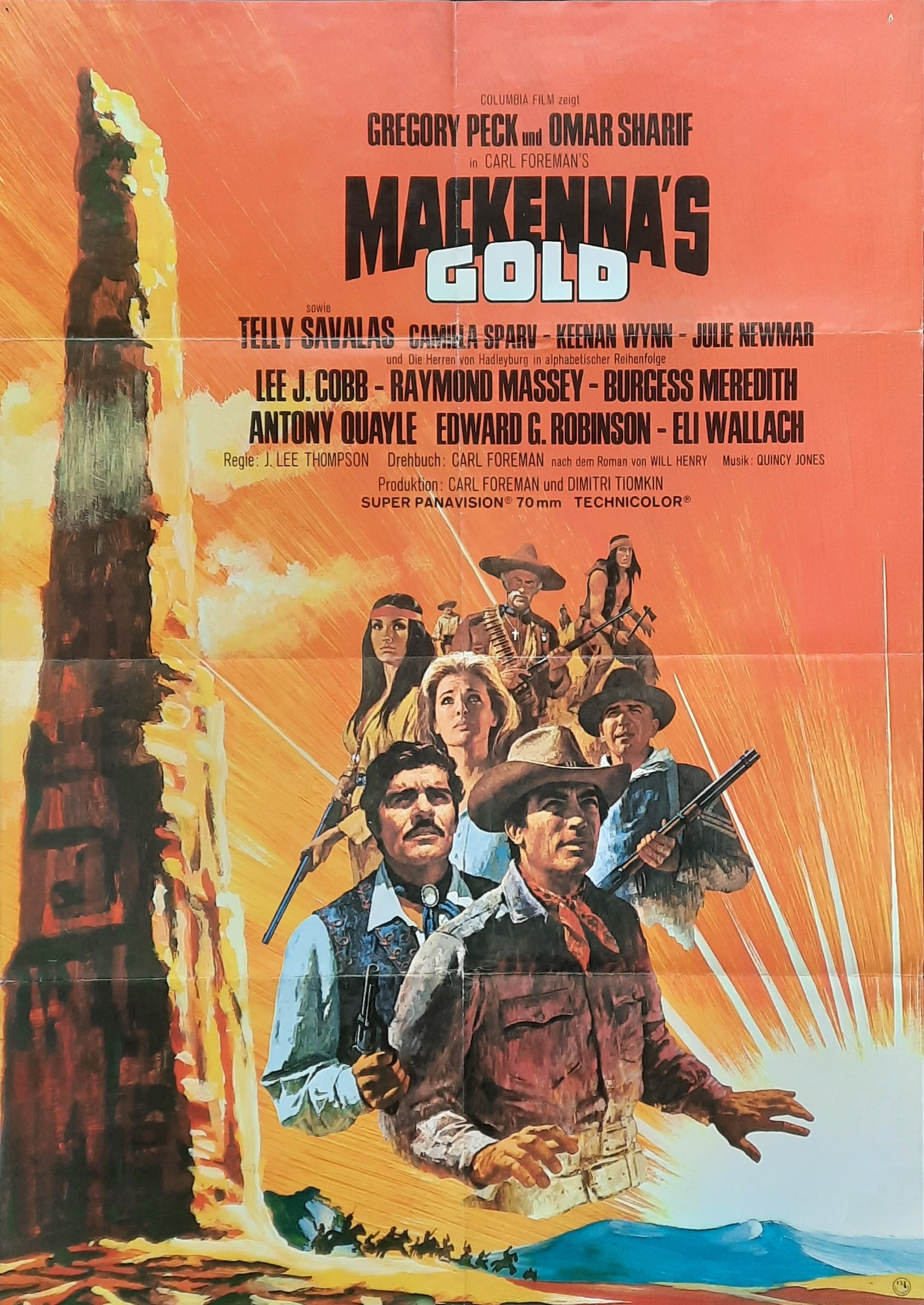 MACKENNA'S GOLD Original Movie Poster 1969 Gregory PeckOmar Sharif German 1-Sheet Poster