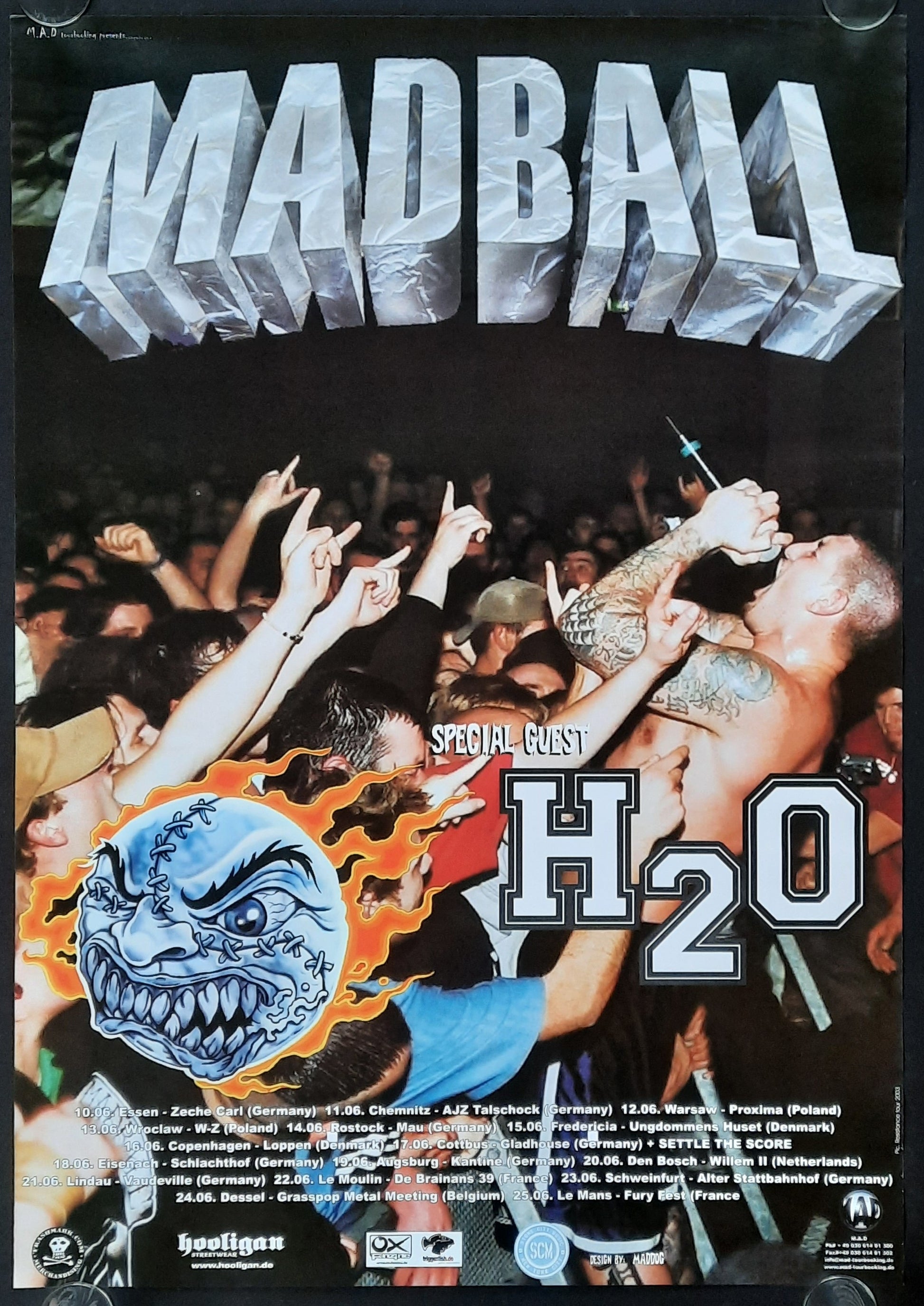MADBALL Original Concert Poster 2010s European Tour 1