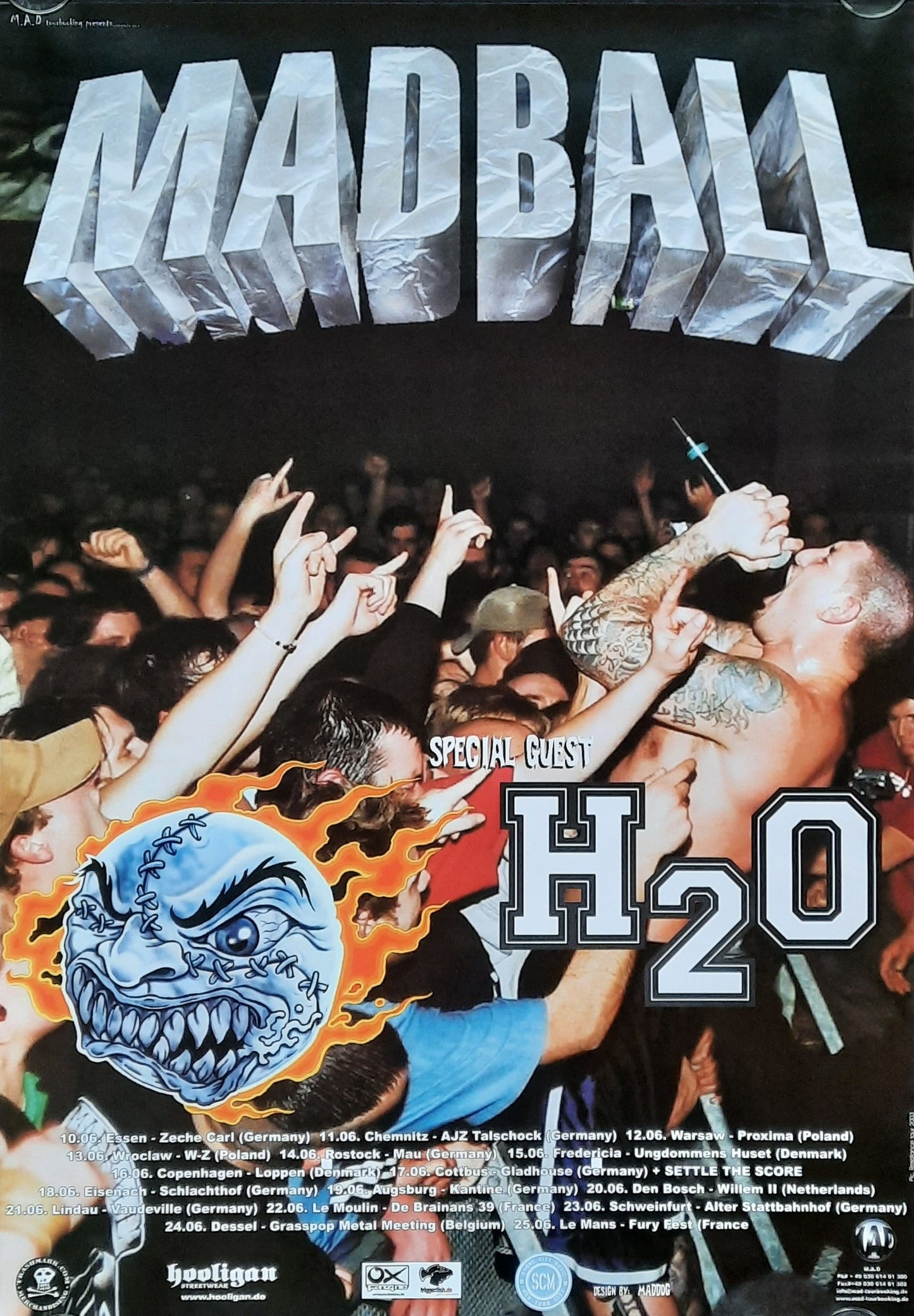 MADBALL Original Concert Poster 2010s European Tour 1