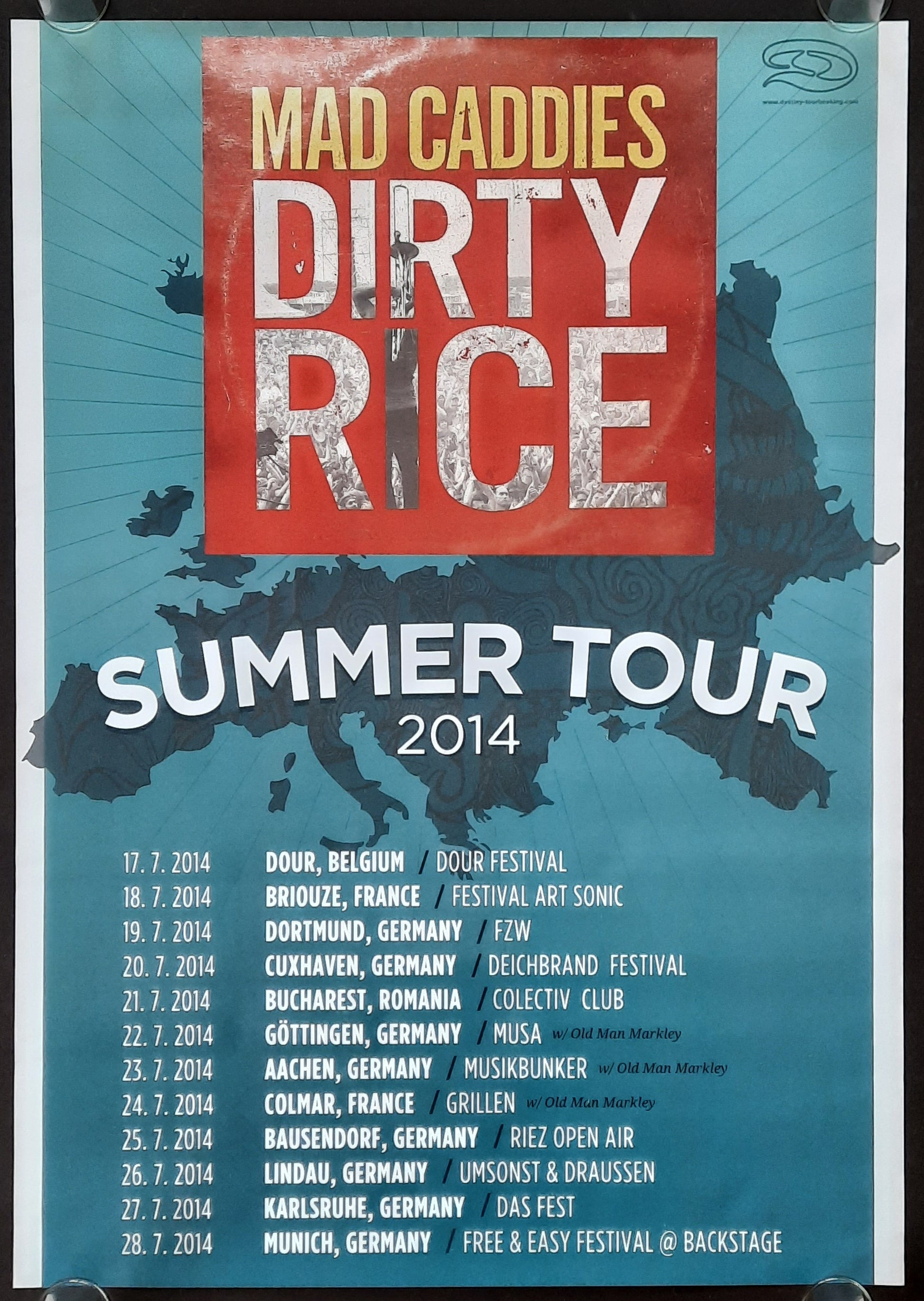 MAD CADDIES Original Concert Poster 2014 European Summer Tour 1