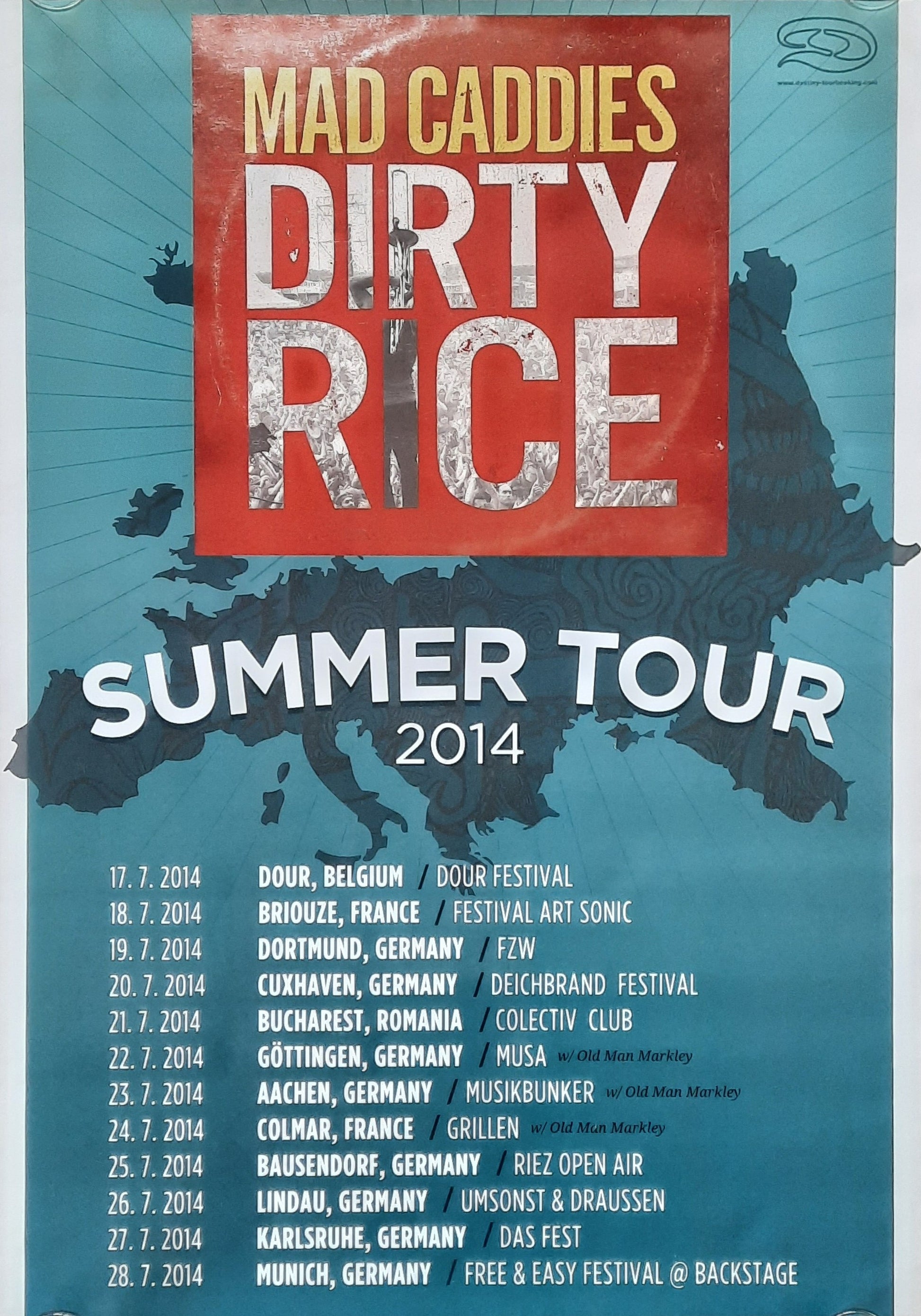 MAD CADDIES Original Concert Poster 2014 European Summer Tour 1