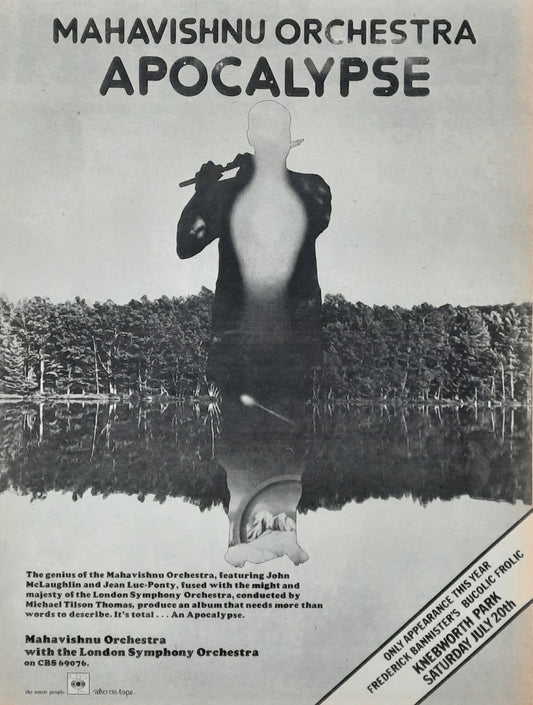 MAHAVISHNU ORCHESTRA 1974 Poster/Press Ad Album "Apocalypse"