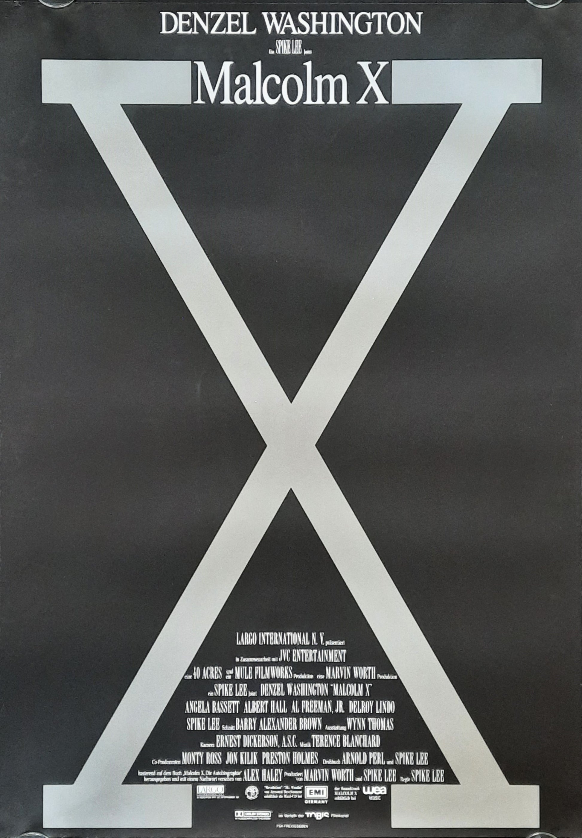 MALCOLM X Original Movie Poster 1992 Washington Lee German 1-Sheet ROLLED 1