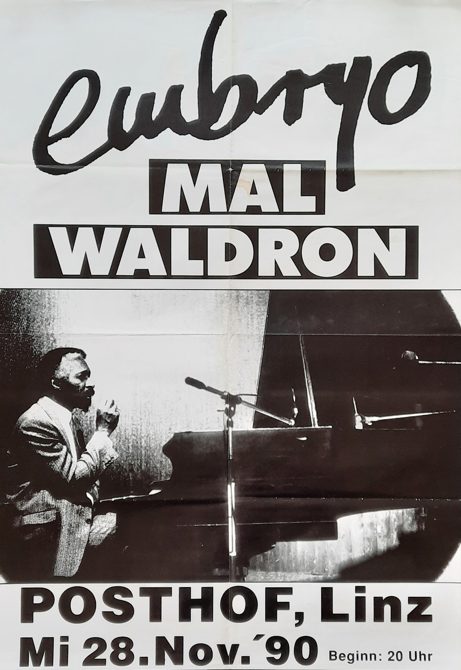 MAL WALDRON 1990 Concert Poster Nov 28th Linz Austria 1st print