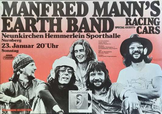 MANFRED MANN'S EARTHBAND Original Concert Poster January 23, 1976 Neunkirchen Germany