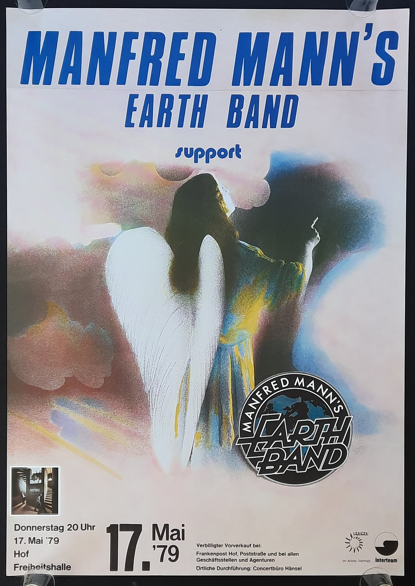 MANFRED MANN'S EARTHBAND Original Concert Poster May 17, 1979 Hof Germany