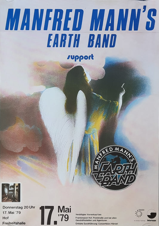 MANFRED MANN'S EARTHBAND Original Concert Poster May 17, 1979 Hof Germany