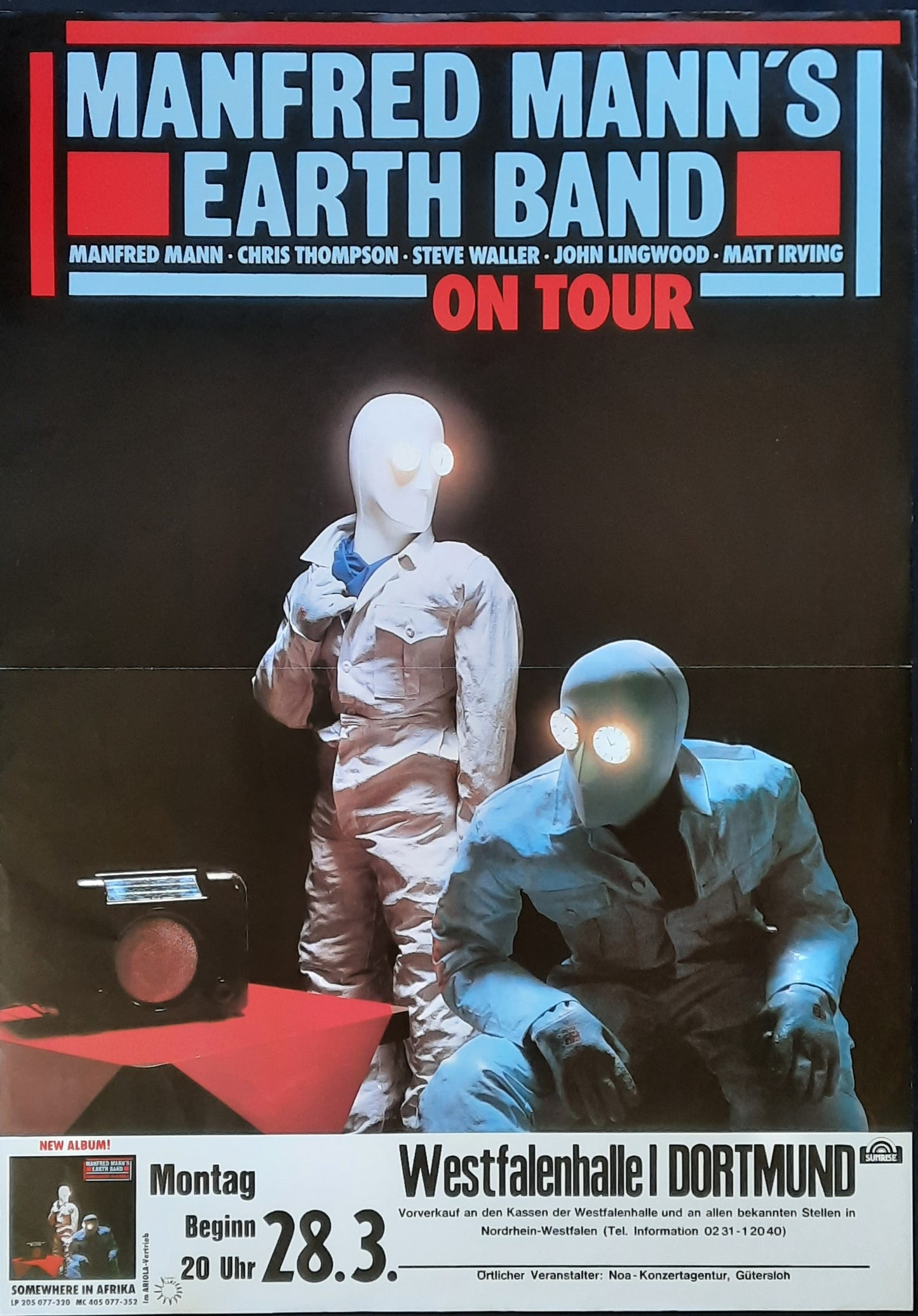MANFRED MANN'S EARTHBAND Original Concert Poster March 28, 1982 Dortmund Germany