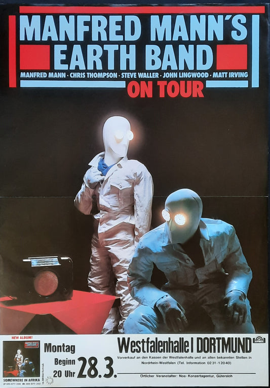 MANFRED MANN'S EARTHBAND Original Concert Poster March 28, 1982 Dortmund Germany