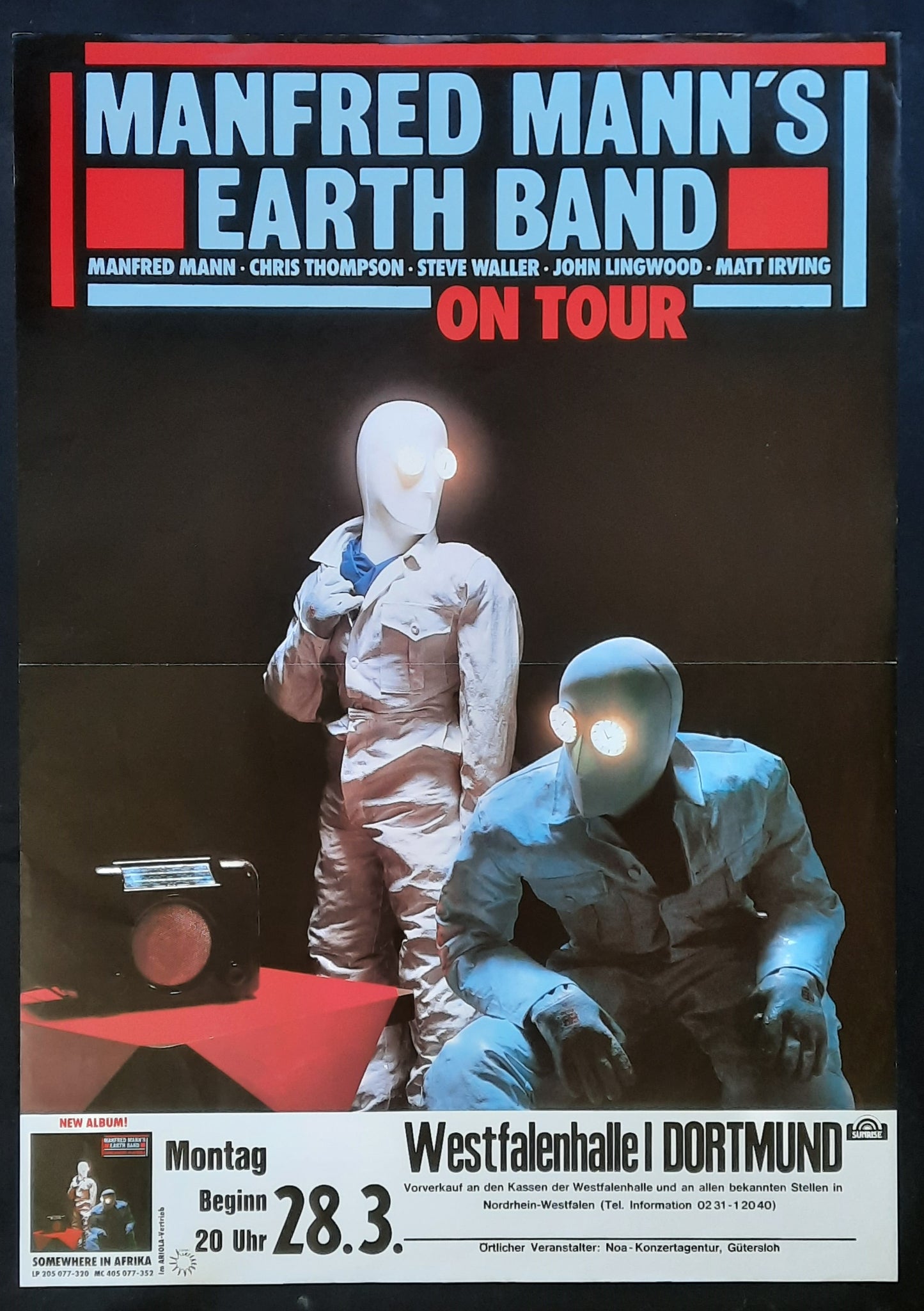 MANFRED MANN'S EARTHBAND Original Concert Poster March 28, 1982 Dortmund Germany 1