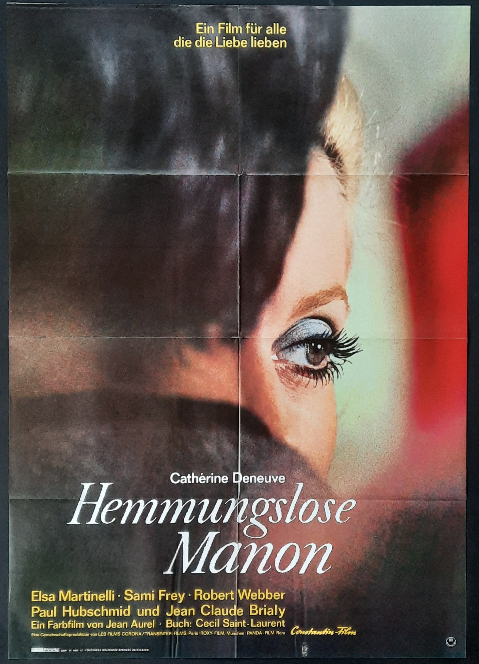 MANON 70 Original Movie Poster 1968 Cathérine Deneuve German 1-Sheet