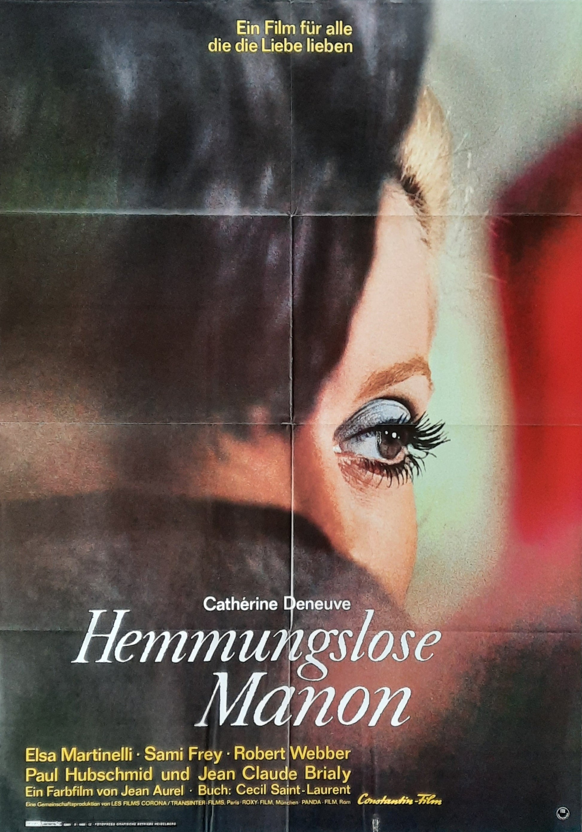 MANON 70 Original Movie Poster 1968 Cathérine Deneuve German 1-Sheet