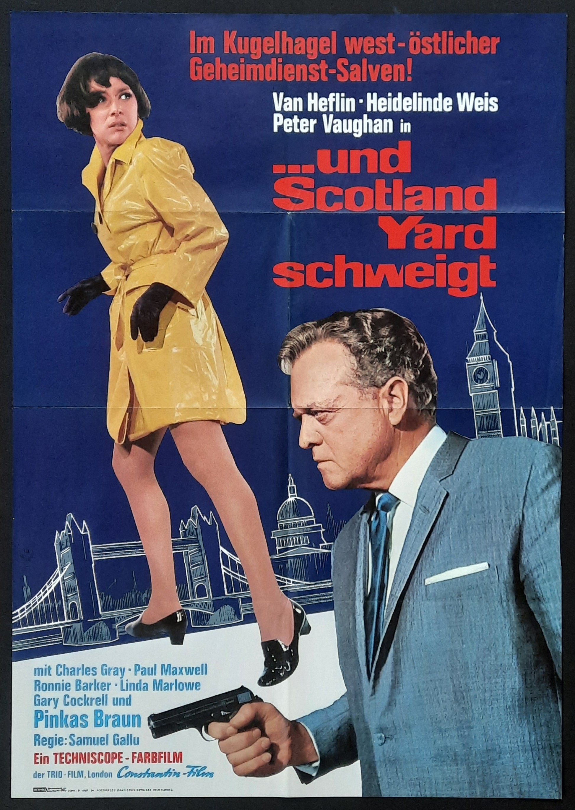 MAN OUTSIDE Original Movie Poster 1967 Samuel Gallu German 1-Sheet Poster