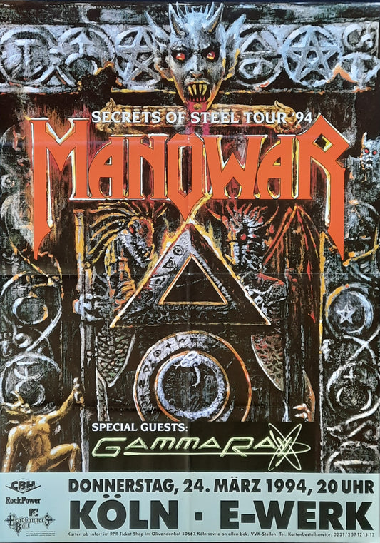 MANOWAR Original Concert Poster March 24, 1994 Köln Germany 1