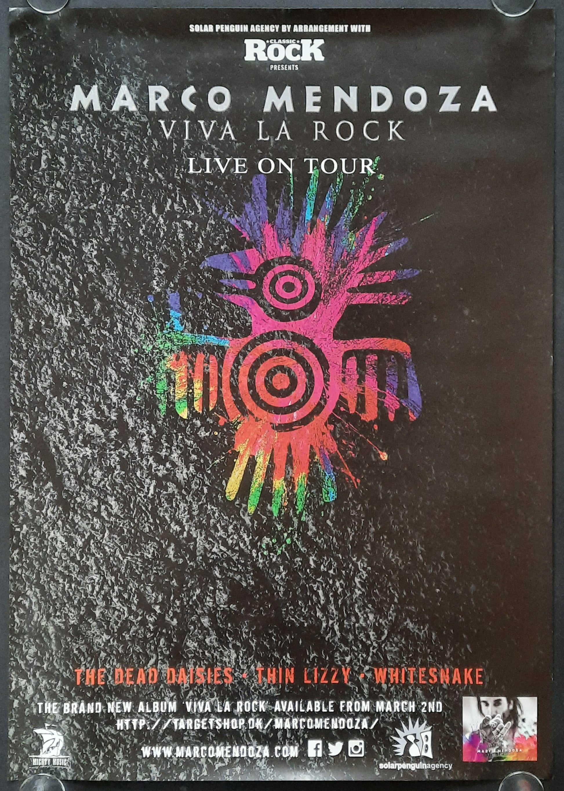 MARCO MENDOZA Original Promotion Poster - 2018 Album VIVA LA ROCK