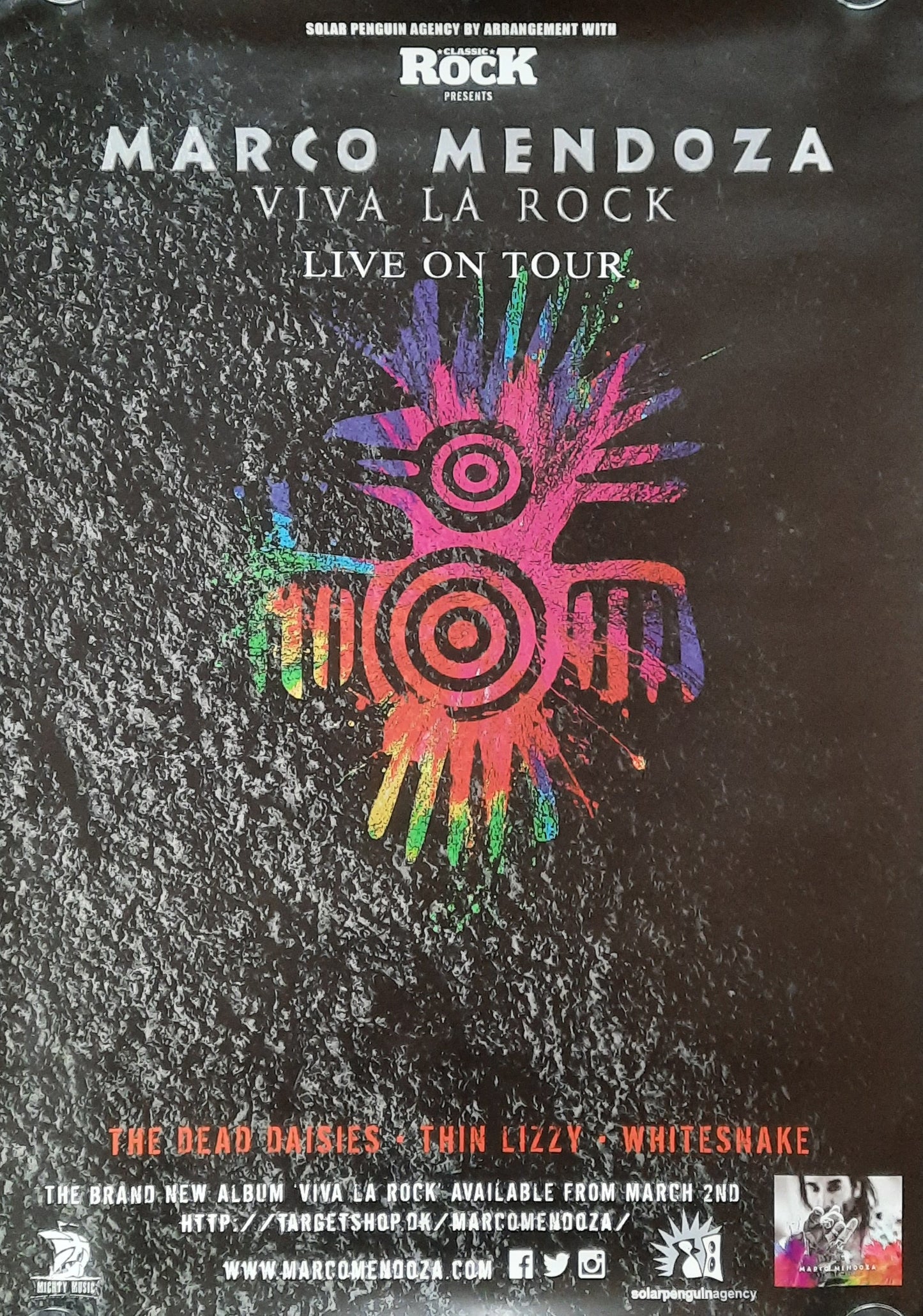 MARCO MENDOZA Original Promotion Poster - 2018 Album VIVA LA ROCK