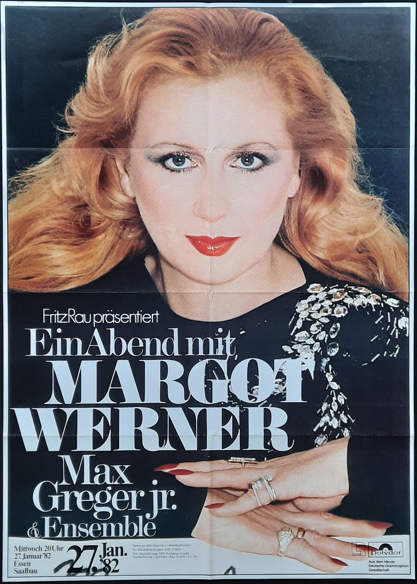 MARGOT WERNER Original Concert Poster January 27, 1982 Essen Germany