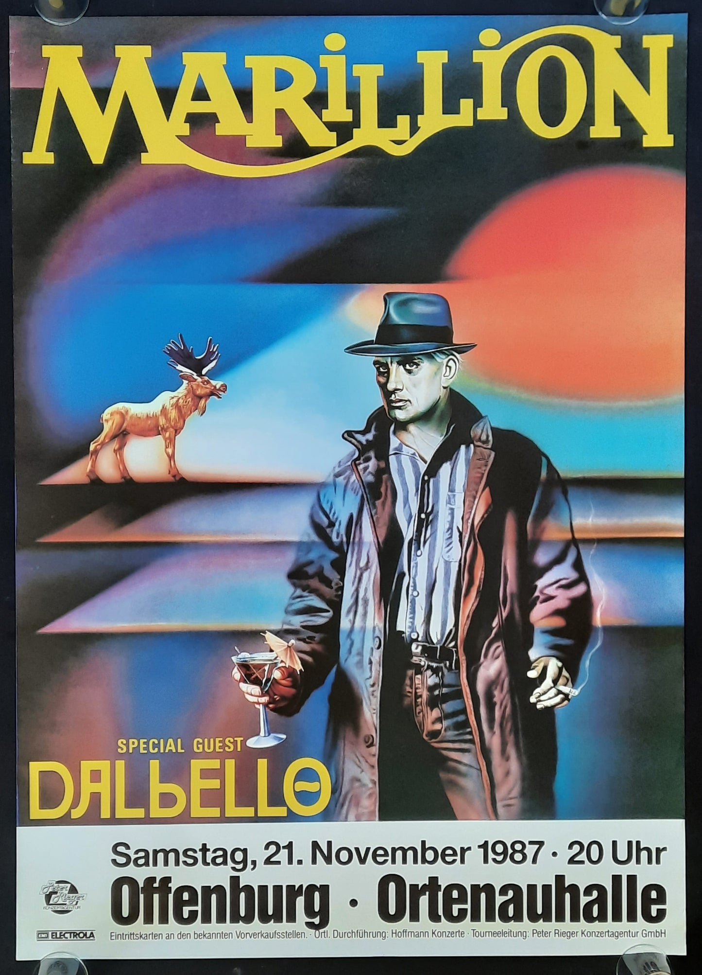 MARILLION Original Concert Poster November 21, 1987 Offenburg Germany