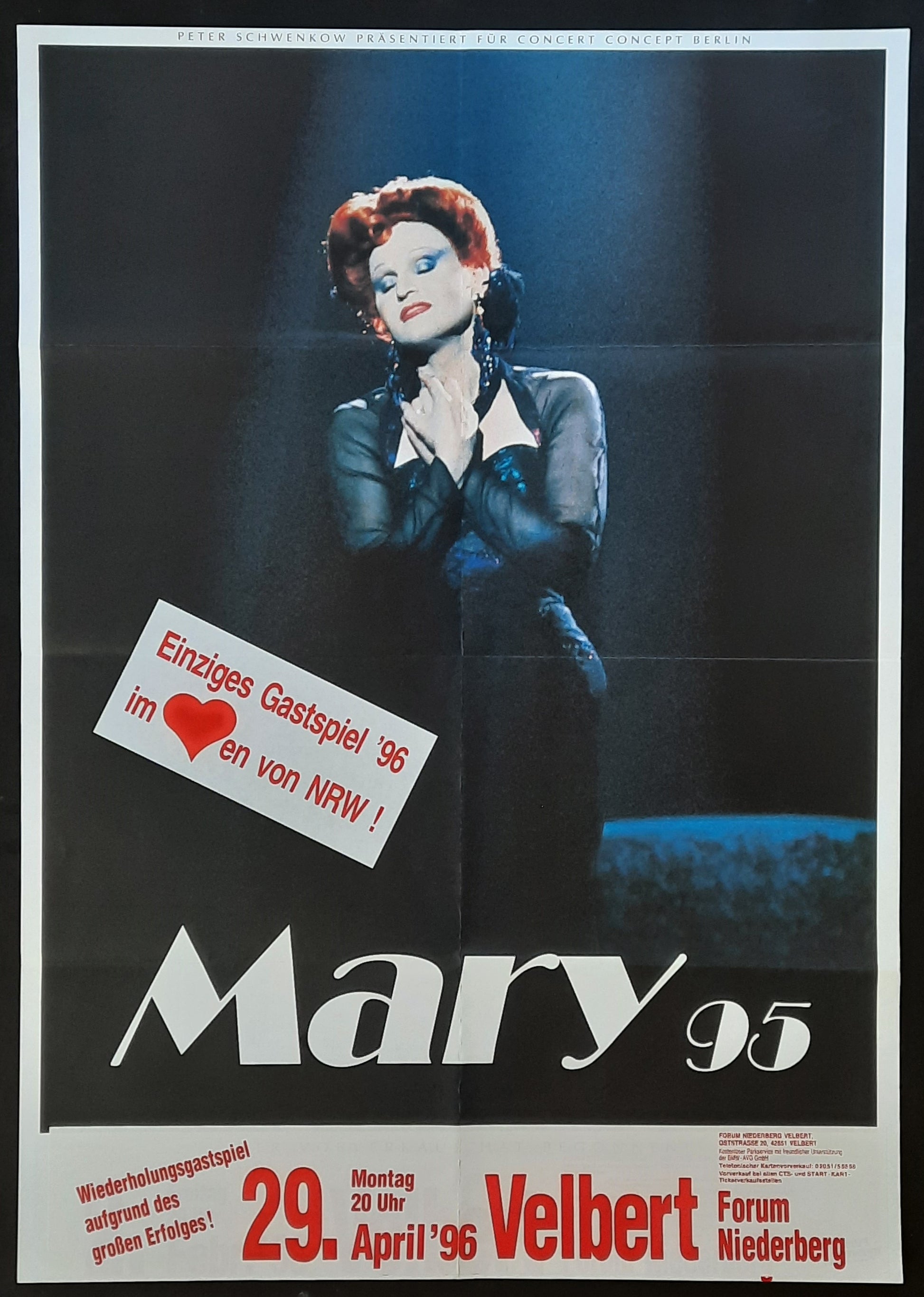 MARY Original Concert Poster April 29, 1996 Verbert Germany