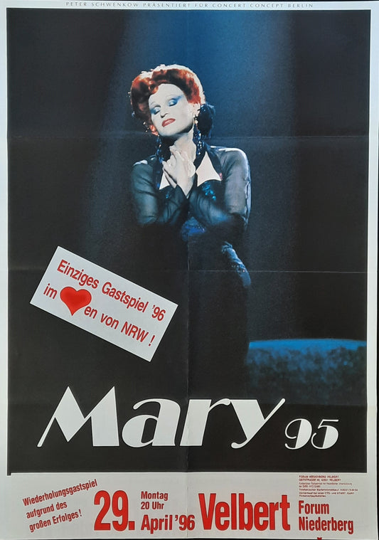 MARY Original Concert Poster April 29, 1996 Verbert Germany