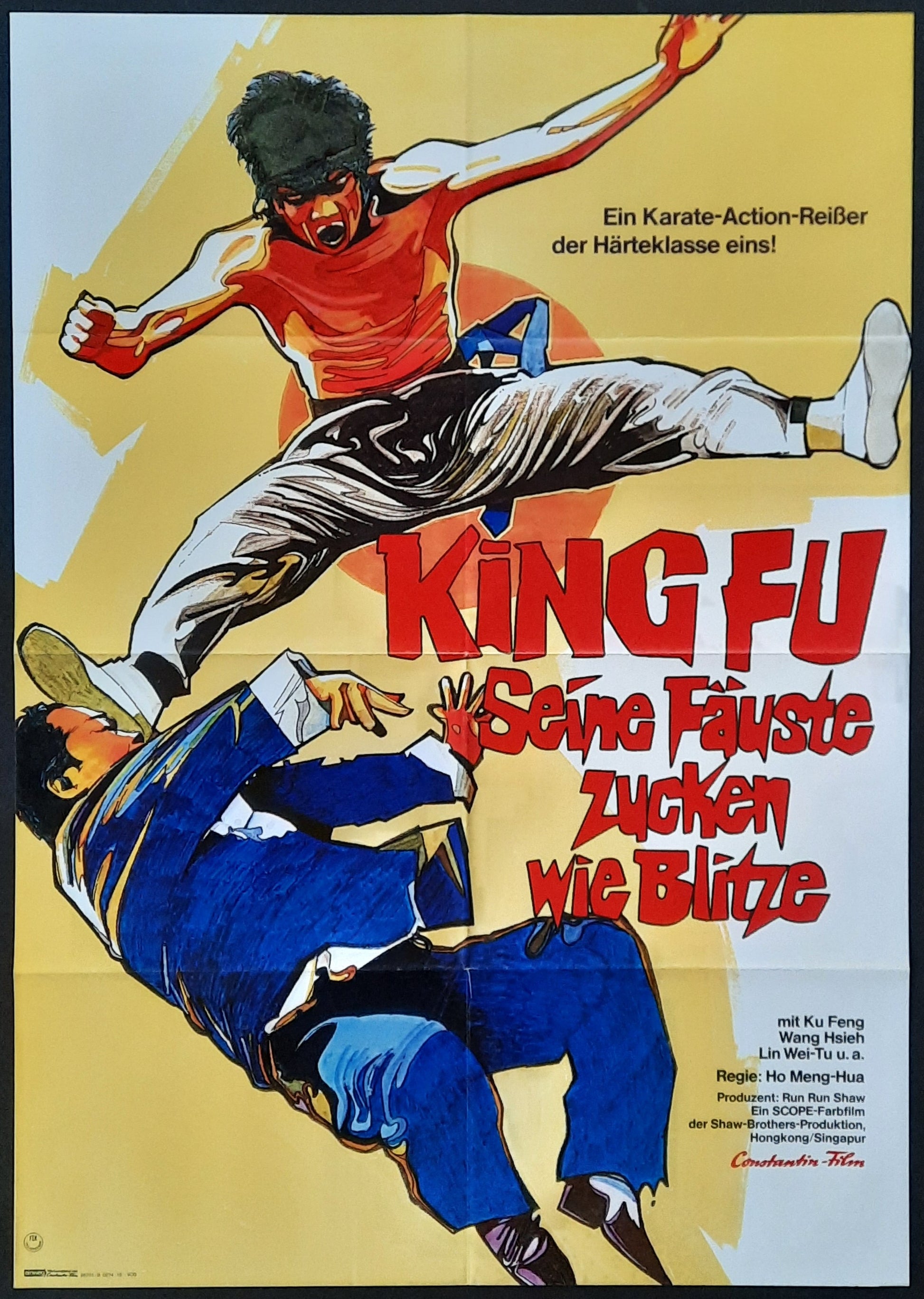 MASTERS OF KUNG FU Original Movie Poster 1973 Ho Meng-Hua German 1-Sheet